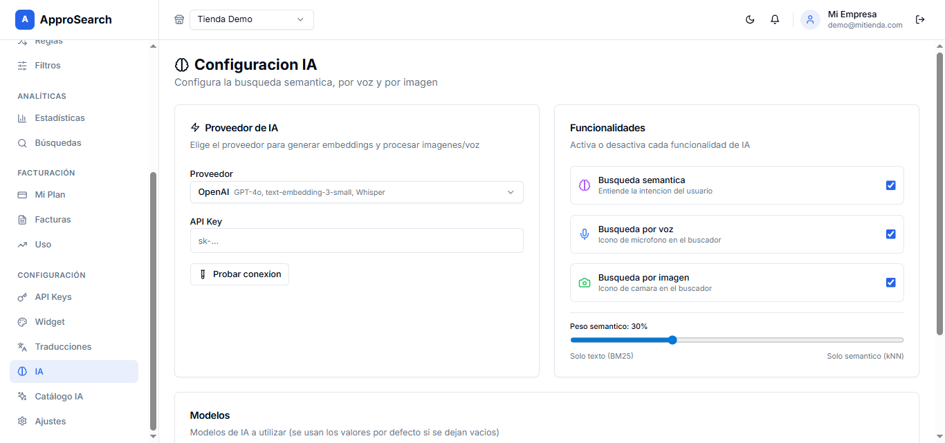Configuración de IA