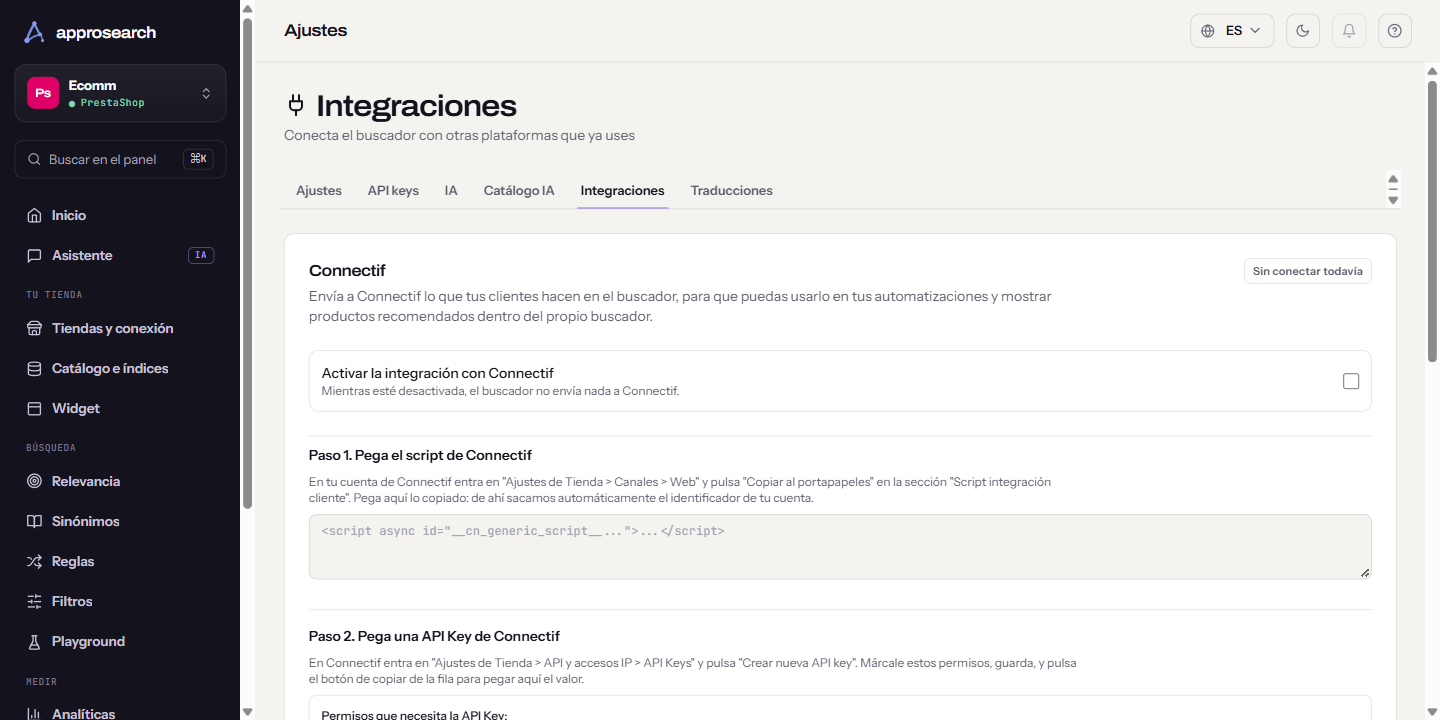 Configuración de la integración con Connectif
